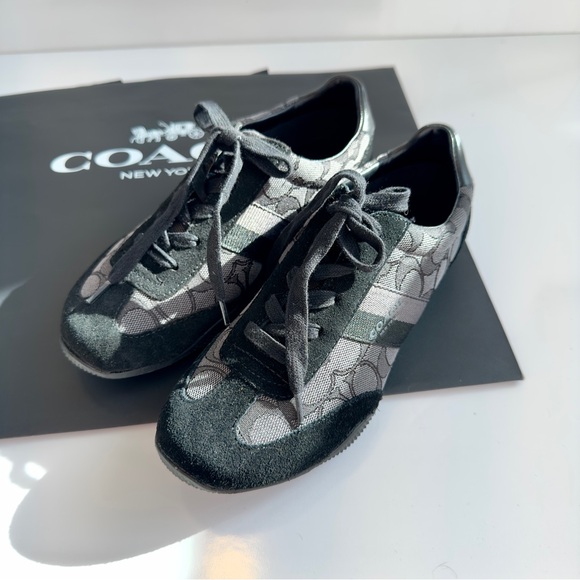 Coach Shoes - Brand New Coach Kelson Black and Gray Signature Monogram Shoes - Size 6